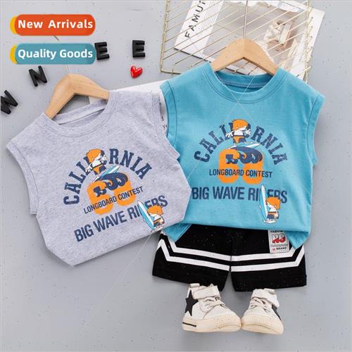 Childrens letters printed sleeveless undershirt summer thin