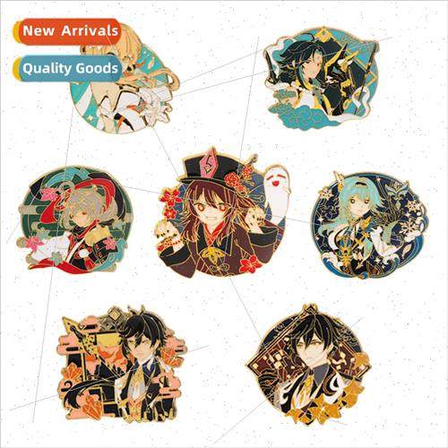 Game and anime s Hara God Walnut Zhongli cartoon brooch elf