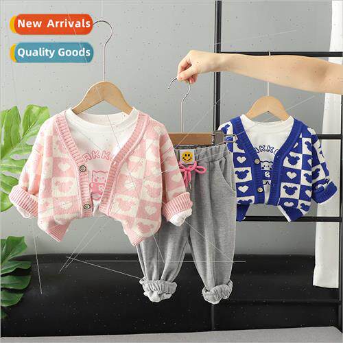 Childrens clothing 2023 fall  girls knitted cardigan jacket