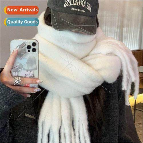 Solid color thickened scarf girls 2023 winter new Korean ins