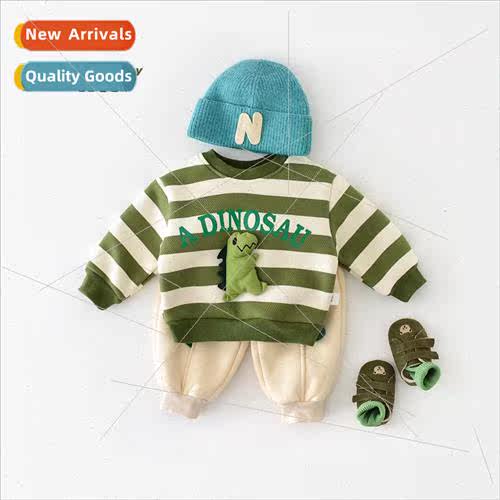 Infant fall and winter padded suit baby cartoon dinosaur thi