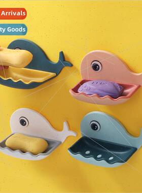 Small whale soap box suction cup wall-mounted soap box holde