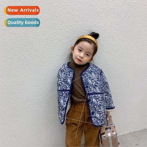 Korean childrens boys and girls floral cotton jacket 21 wint