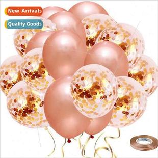 gold champagne confetti latex rose sequins ball inch