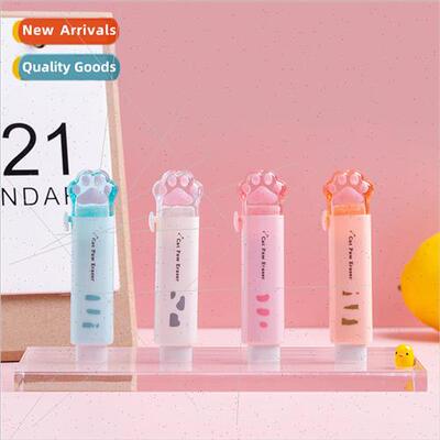 cute cat paw automatic eraser retractable push-pull cartoon