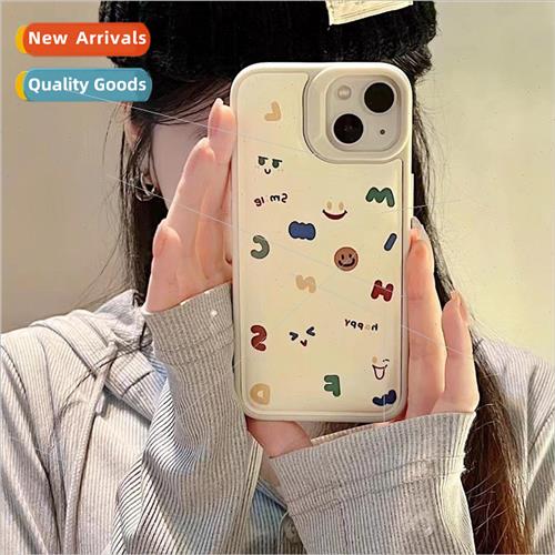 Niche ins feather colorful English smiley face 适用 Apple 13