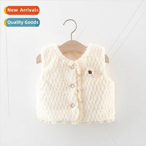 2023 winter new girls sweater sweater vest chest a flower sw