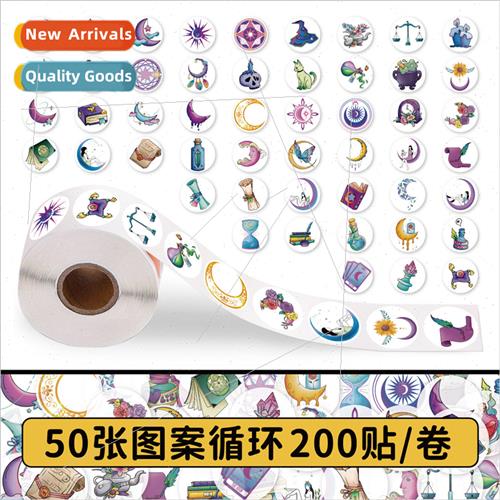 200 Stickers Magic Moon Scroll Stickers Magic World Moon Dec