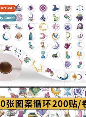 200 Stickers Magic Moon Scroll Stickers Magic World Moon Dec