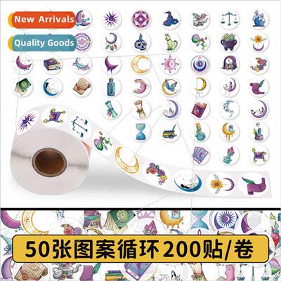 200 Stickers Magic Moon Scroll Stickers Magic World Moon Dec