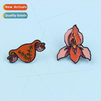 2022 New Lemony Flower Oil Drop Brooch Body Organ Womb Shape