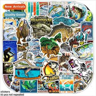 50 outdoor fishing a stickers fish box fish bag bicycle body