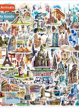 100 pcs of the worlds famous architecture graffiti stickers