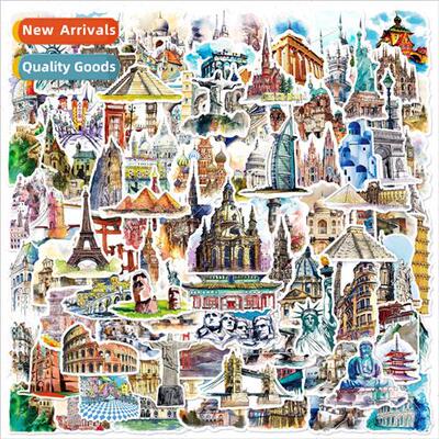 100 pcs of the worlds famous architecture graffiti stickers
