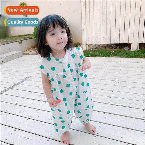 childrens pants Korean summer new childrens retro cute polka