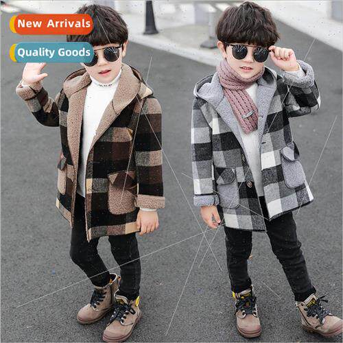 Childrens clothing 2023 new boys fashion tweed jacket fall a