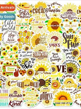 50 sunflower English word stickers small fresh ins  sunflowe