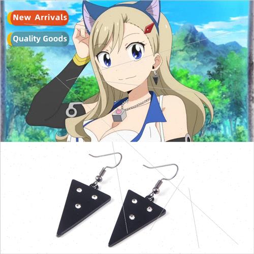 Anime  manga Eden Star al heroine Rebecca earrings black pun