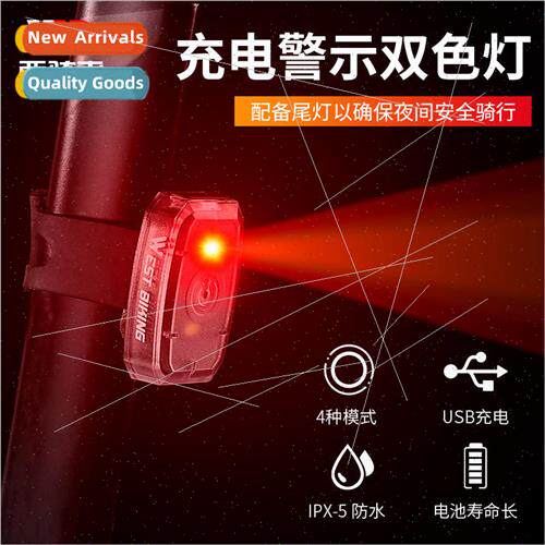 Bicycle tail light dual color mini power saving night warnin
