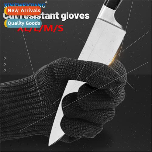 Black Cut-Proof Protective Gloves Cut-Proof Labor Gloves Mul