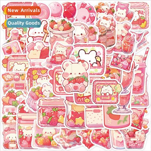 50 cartoon cute pink snack stickers luggage laptop cell phon
