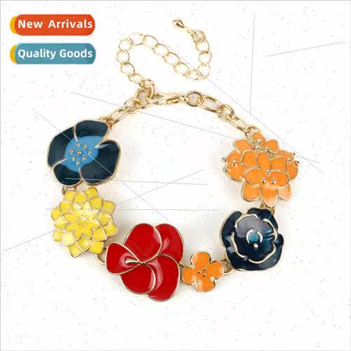 Jewelry summer color glaze collision three-dimensional flowe