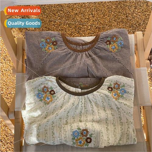 Childrens shirt 2023 spring new Korean  of the girls embroid