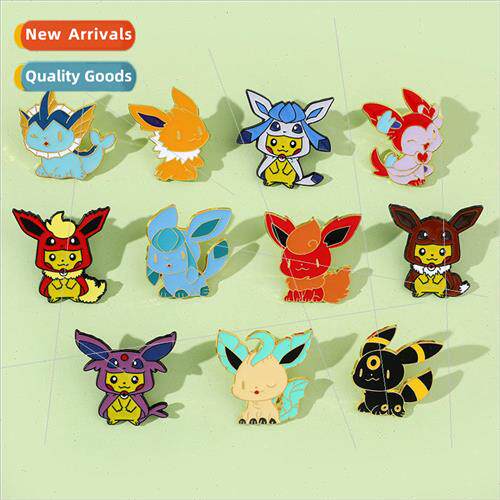 Creative cartoon anime surrounding Pokemon metal badge Poké