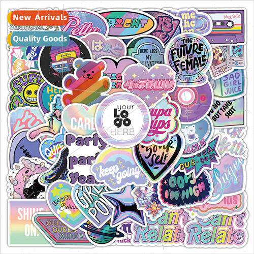 50 wind dazzle color graffiti stickers cartoon laser wind sm