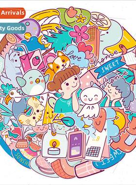 50 cartoon girl graffiti stickers luggage car laptop skatebo