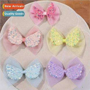 accessories colorful sequins Cute bow hair mesh diy princess