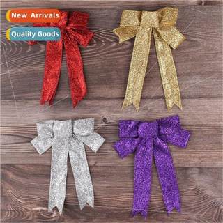 23CM Gold Onion Powder Locking Bow Christmas Decoration Chri