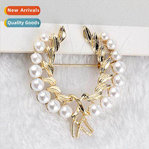 Vintage pearl wheat ear brooch scarf buckle versatile corsag
