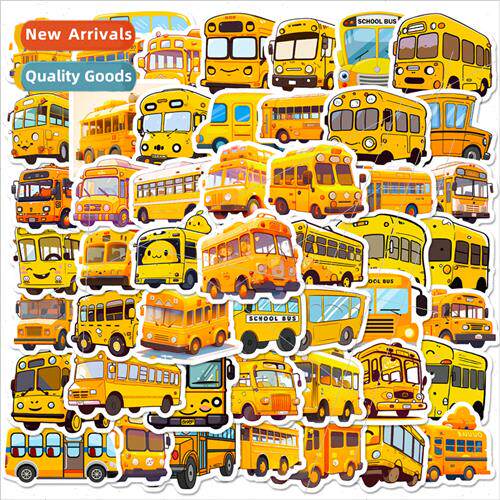 50 cartoon school bus stickers creative cartoon cute yellow