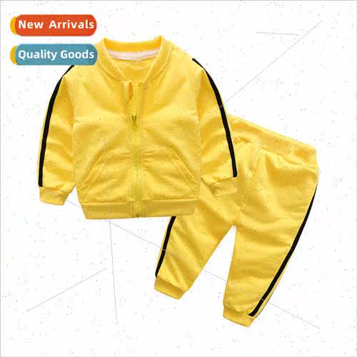 Autumn and winter childrens multicolor sports suit zipper sh