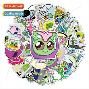 50 aliens creative waterproof stickers luggage scooter table