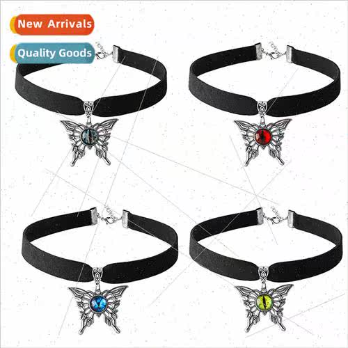 New Gothic Butterfly Jewelry Pendant Collar Alloy Scary Eyes