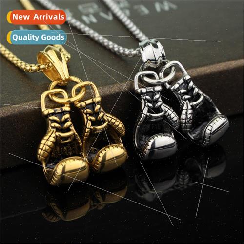 New fitness boxing gloves metal necklace accessories fashion