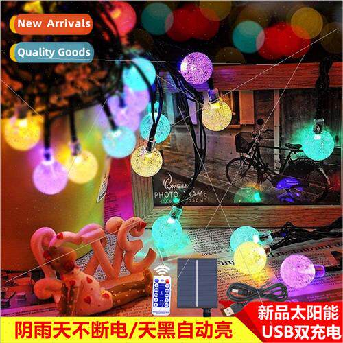 Solar bubble ball lights string outdoor led small colorful l
