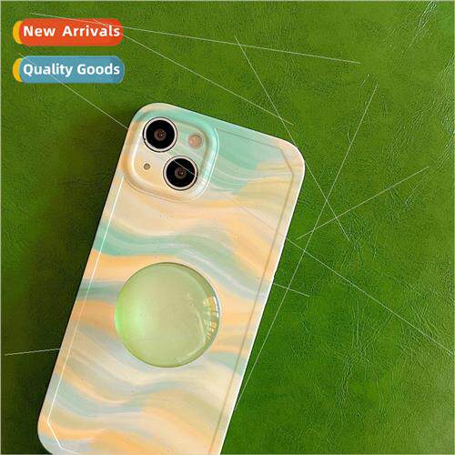 Korean  ins yellow green water ripples 适用 Apple 12 phone c