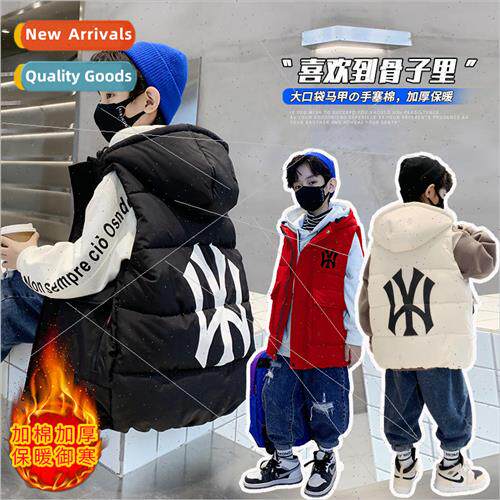 Boys down cotton vest outside wear 2023 new fall and winter