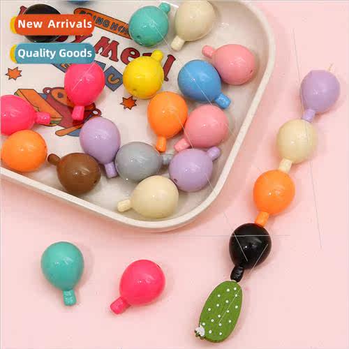 Acrylic solid color through-hole balloon beads loose beads D