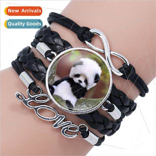 Creative Cartoon Panda Bamboo Pattern Time Gemstone Bracelet