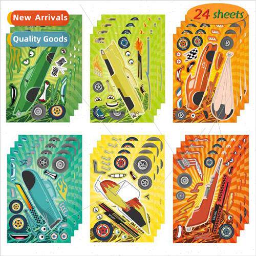 Racing car sticker kit Boys kindergarten holiday gift reward