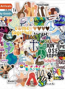 Love and Peace 50 pcs matte film -repeatable stickerspeacean