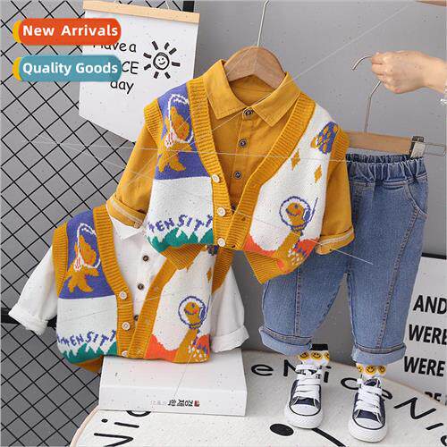 2023 Boys fall set baby animal cardigan sweater cardigan chi