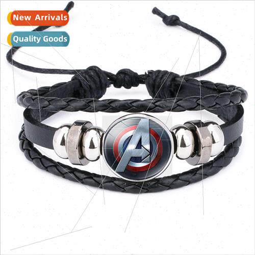 Avengers Captain America Time Gem Black Cowhide Bracelet Sup