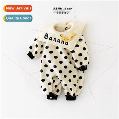 Baby fall and winter onesie newborn padded and thickened boy