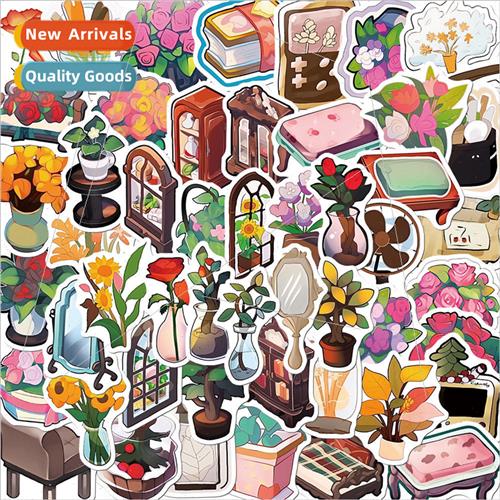 50 cartoon simple small objects graffiti stickers personaliz