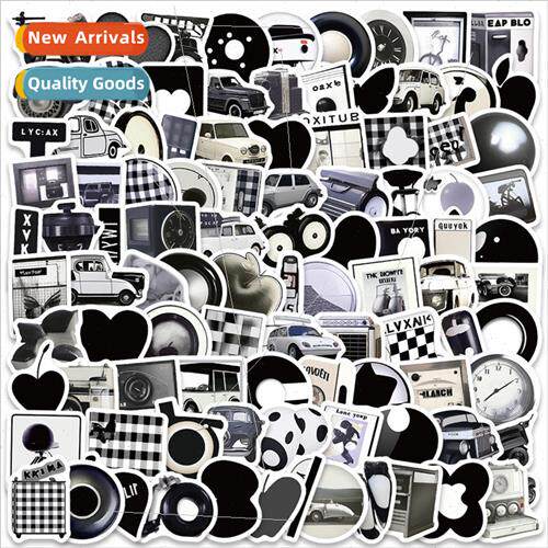 100 small size Korean black and white ins  simple art graffi